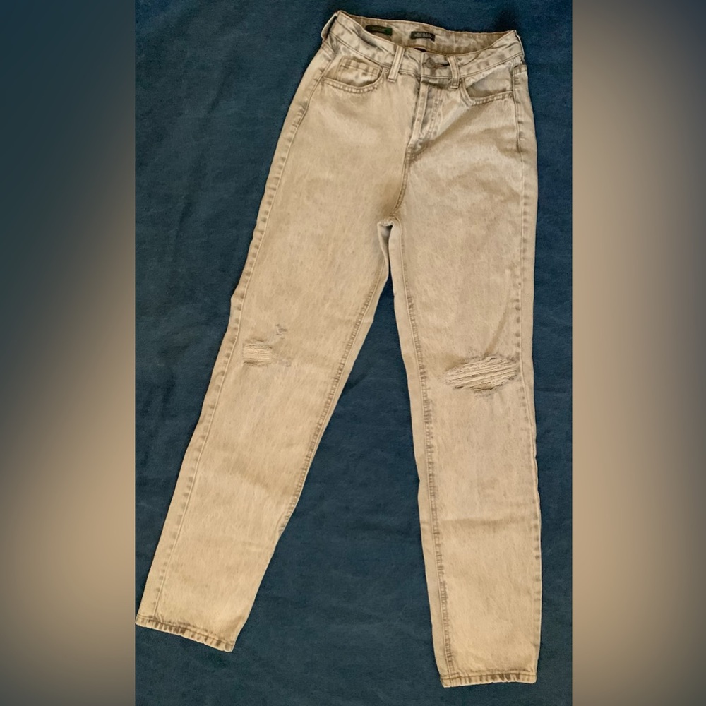 Distressed Grey Acid Washed Easy Rigid Jeans Brand New With Tags Size 00.